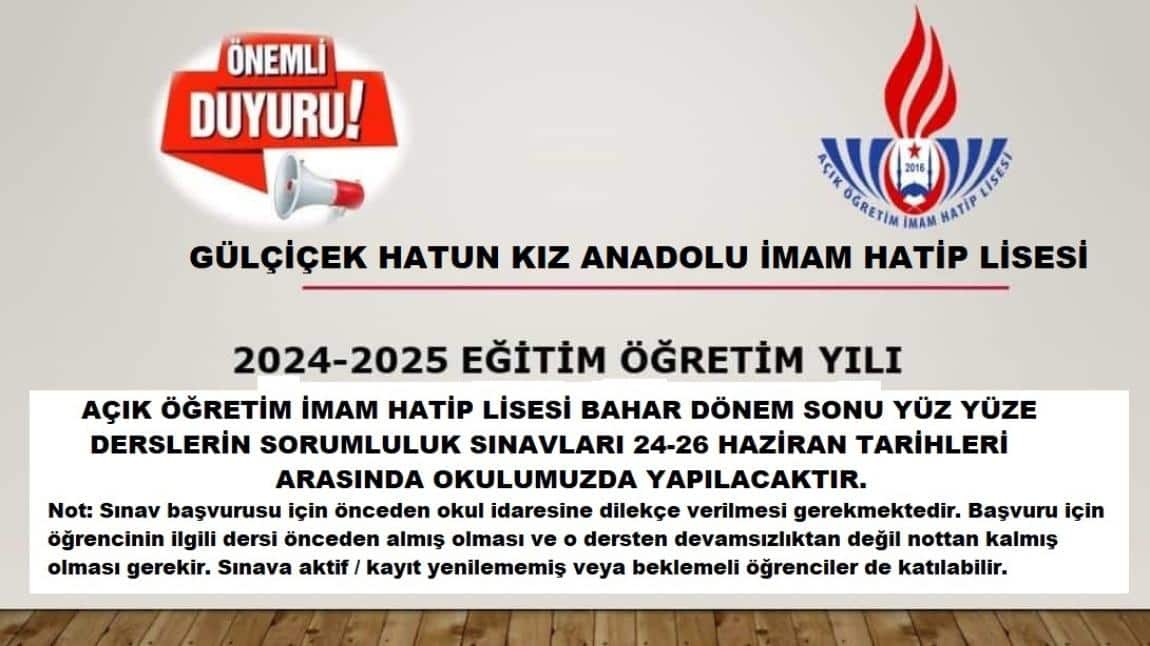 AÇIK ÖĞRETİM SORUMLULUK SINAVLARI